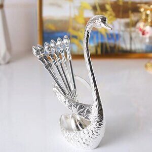 Elegant Silver Swan spoon set of 6